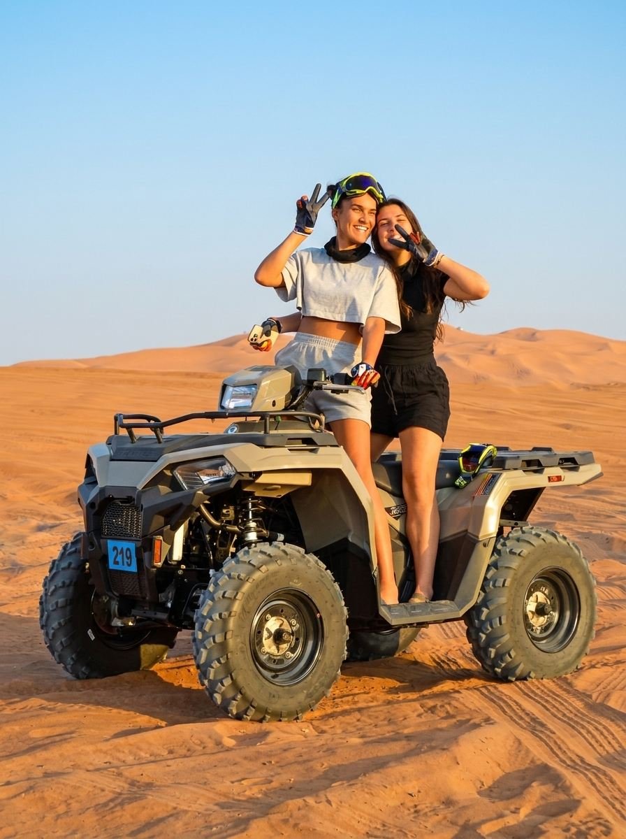 Dune buggy riding over Dubai desert
