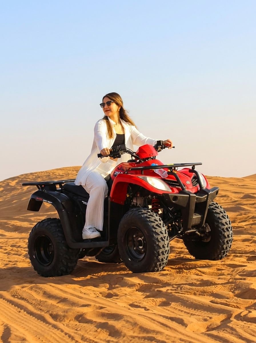 Dune buggy riding over Dubai desert
