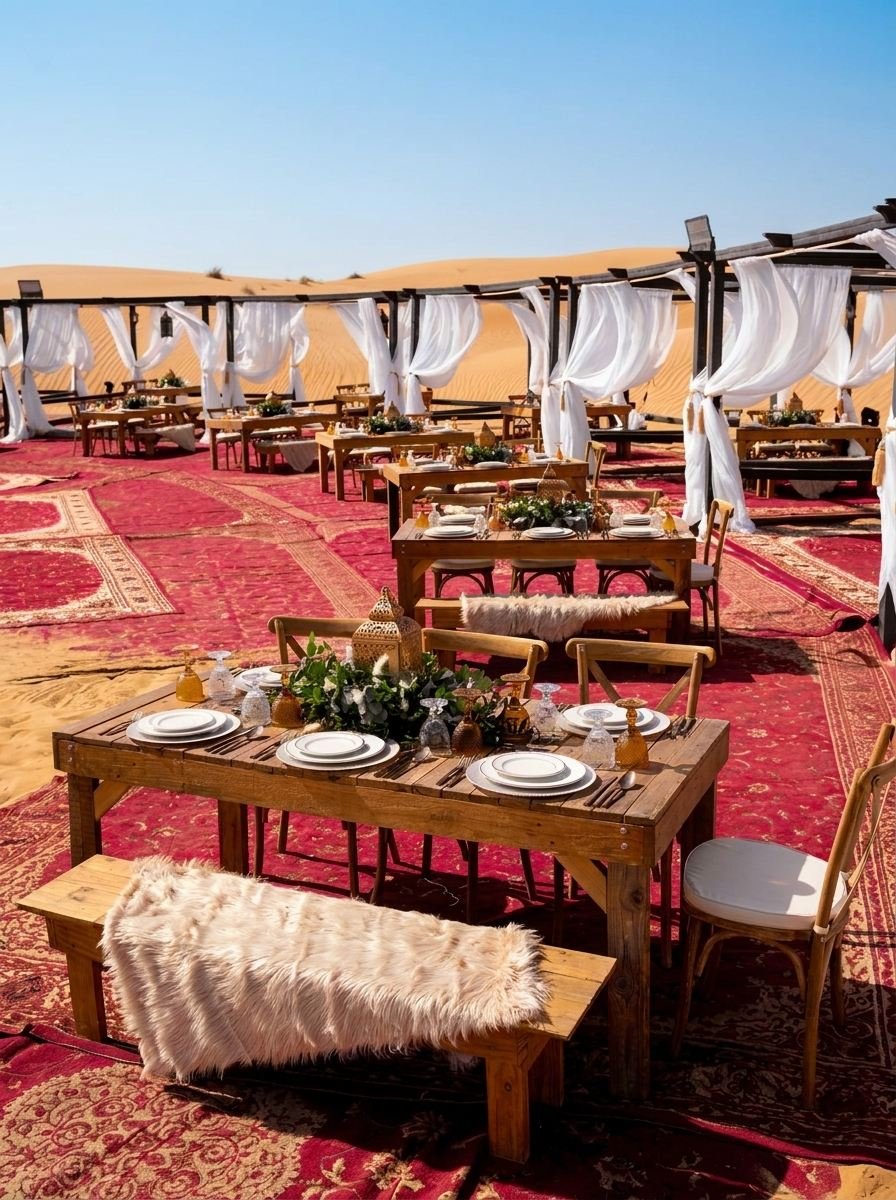 Corporate desert event setup in Dubai