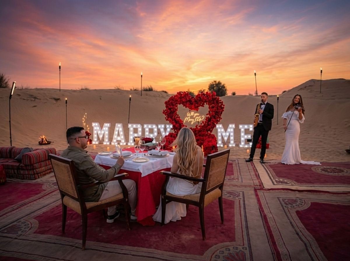 Proposal Desert Dinner Dubai